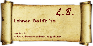 Lehner Balázs névjegykártya